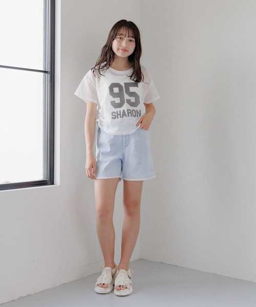 ウォッシュド オーガニックデニム ショートパンツ