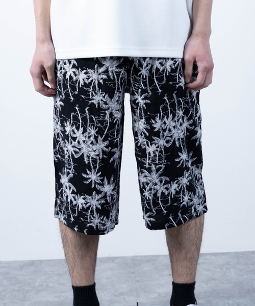 SKKONE(スコーネ)の「【Nylaus】レーヨン リラックスパンツ ハーフパンツ ショートパンツ(その他パンツ・メンズ・ブラック×レッド/ブラック/カーキ/ブルー/インディゴ×ゴールド/ブラック×ホワイト/チャコール・M/L/LL)」の3枚目の写真