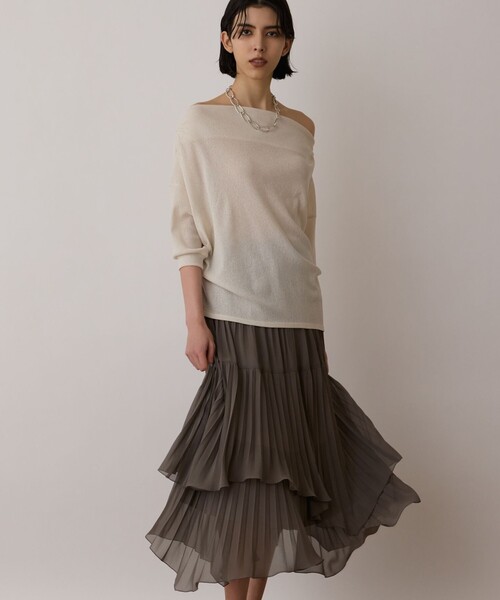Diagram(ダイアグラム)の「イレギュラープリーツスカート(スカート・レディース・グレー/ピンク/ブルー・36)」の2枚目の写真
