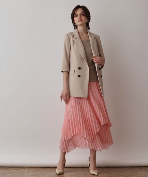 Diagram(ダイアグラム)の「イレギュラープリーツスカート(スカート・レディース・グレー/ピンク/ブルー・36)」の1枚目の写真