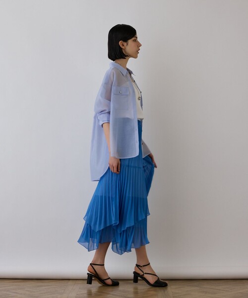 Diagram(ダイアグラム)の「イレギュラープリーツスカート(スカート・レディース・グレー/ピンク/ブルー・36)」の6枚目の写真