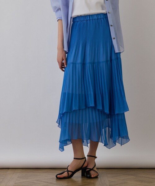 Diagram(ダイアグラム)の「イレギュラープリーツスカート(スカート・レディース・グレー/ピンク/ブルー・36)」の7枚目の写真