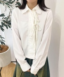 mebole（メボレ）の「レースアップリボンシャツ（シャツ/ブラウス）」