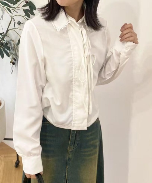 mebole（メボレ）の「レースアップリボンシャツ（シャツ/ブラウス・レディース・ホワイト・FREE）」の8枚目の写真