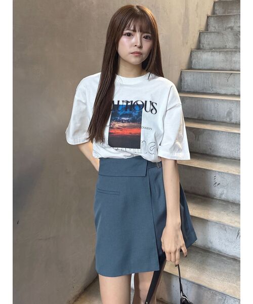 セール】【セットアップ対応】サイドベルトラップライクミニスカート  