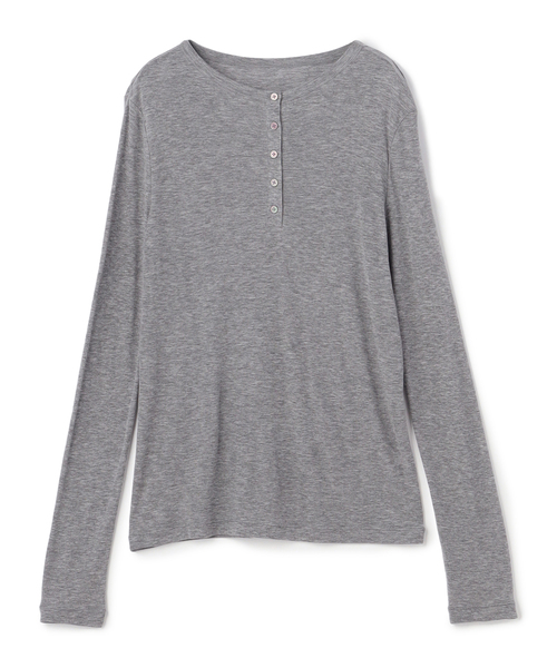 N.O.R.C(ノーク)の「TENCEL WOOL ヘンリーネックトップス(ニット/セーター・レディース・イエロー/グレー/ブラック/サックスブルー・フリー)」の16枚目の写真