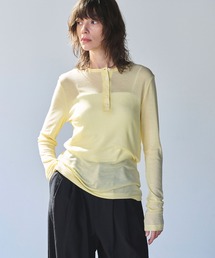 TENCEL WOOL ヘンリーネックトップス