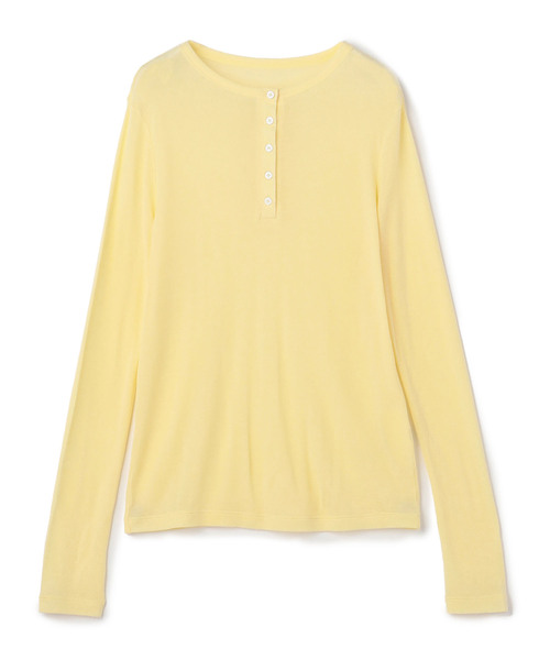 N.O.R.C(ノーク)の「TENCEL WOOL ヘンリーネックトップス(ニット/セーター・レディース・イエロー/グレー/ブラック/サックスブルー・フリー)」の15枚目の写真