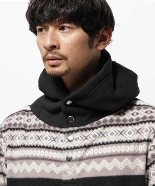 SEVENDAYS=SUNDAY(セブンデイズサンデイ)の「マイクロフリース パネルプリントスタンドパーカー(Tシャツ/カットソー・メンズ・ネイビー/ブラック/オフホワイト・SMALL/LARGE/MEDIUM)」の6枚目の写真