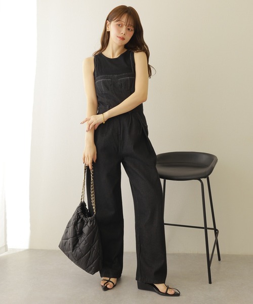 LAULEN（ローレン）の「bustier design denim salopette /ビスチェデザインデニムキャミサロペット（サロペット/オーバーオール・レディース・ネイビー・S/M）」の5枚目の写真