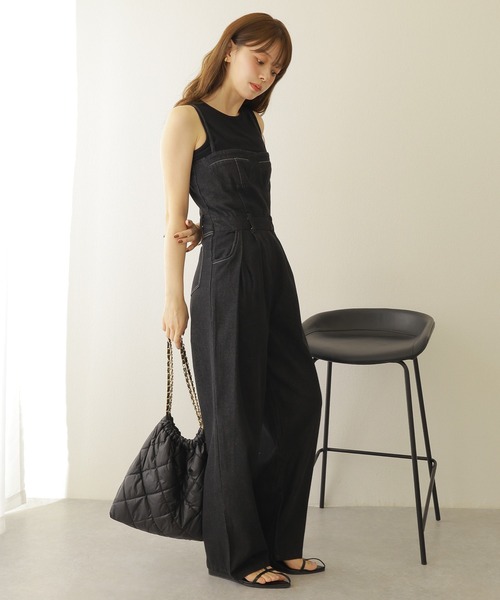 LAULEN（ローレン）の「bustier design denim salopette /ビスチェデザインデニムキャミサロペット（サロペット/オーバーオール・レディース・ネイビー・S/M）」の6枚目の写真