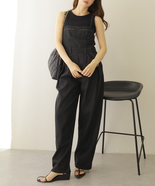 LAULEN（ローレン）の「bustier design denim salopette /ビスチェデザインデニムキャミサロペット（サロペット/オーバーオール・レディース・ネイビー・S/M）」の2枚目の写真