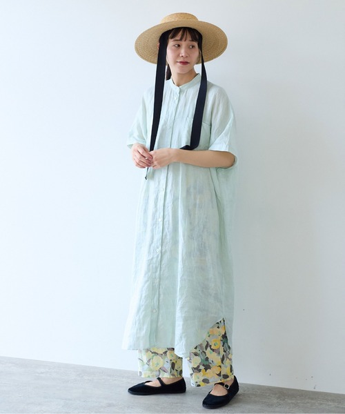 yuni(ユニ )の「●ウォッシュリネン ワンピース(シャツワンピース・レディース・グリーン/レッド/ブラック/ホワイト・FREE)」の18枚目の写真