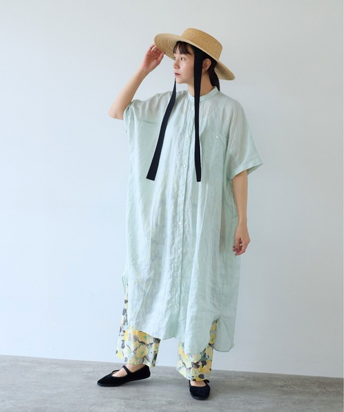 yuni(ユニ )の「●ウォッシュリネン ワンピース(シャツワンピース・レディース・グリーン/レッド/ブラック/ホワイト・FREE)」の20枚目の写真