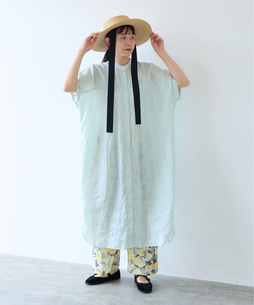 yuni(ユニ )の「●ウォッシュリネン ワンピース(シャツワンピース・レディース・グリーン/レッド/ブラック/ホワイト・FREE)」の19枚目の写真