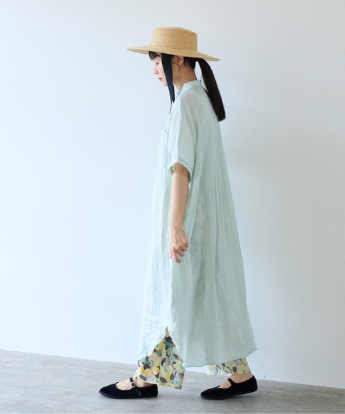 yuni(ユニ )の「●ウォッシュリネン ワンピース(シャツワンピース・レディース・グリーン/レッド/ブラック/ホワイト・FREE)」の17枚目の写真