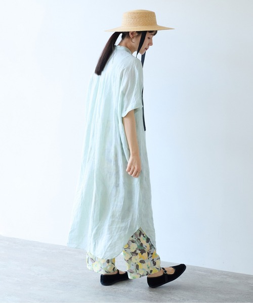 yuni(ユニ )の「●ウォッシュリネン ワンピース(シャツワンピース・レディース・グリーン/レッド/ブラック/ホワイト・FREE)」の15枚目の写真