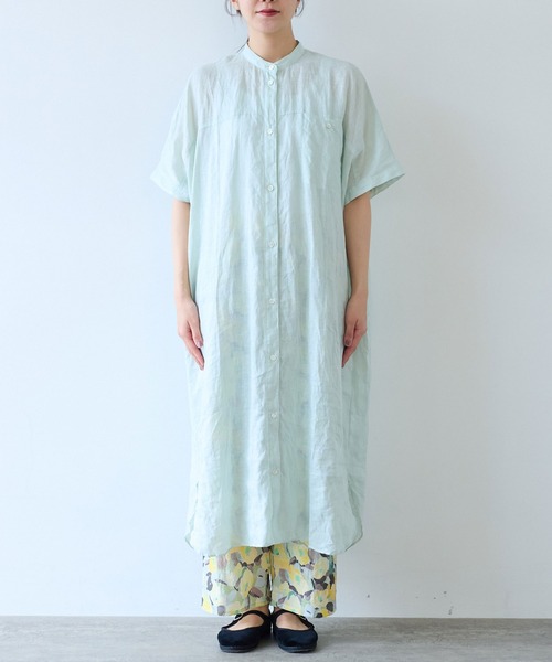 yuni(ユニ )の「●ウォッシュリネン ワンピース(シャツワンピース・レディース・グリーン/レッド/ブラック/ホワイト・FREE)」の14枚目の写真