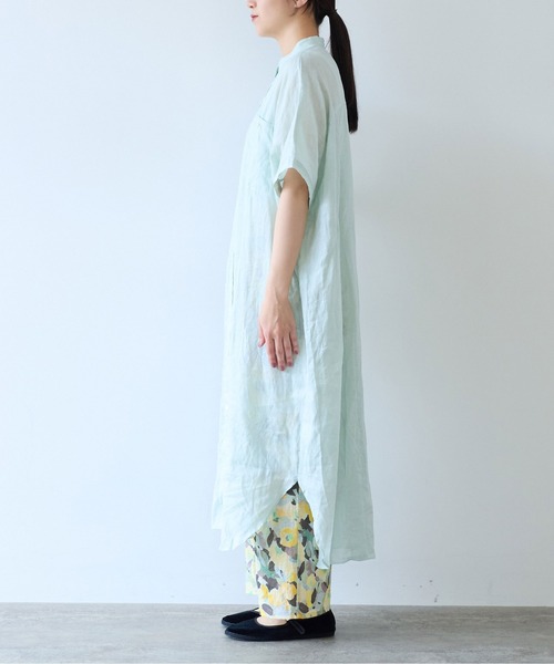 yuni(ユニ )の「●ウォッシュリネン ワンピース(シャツワンピース・レディース・グリーン/レッド/ブラック/ホワイト・FREE)」の13枚目の写真