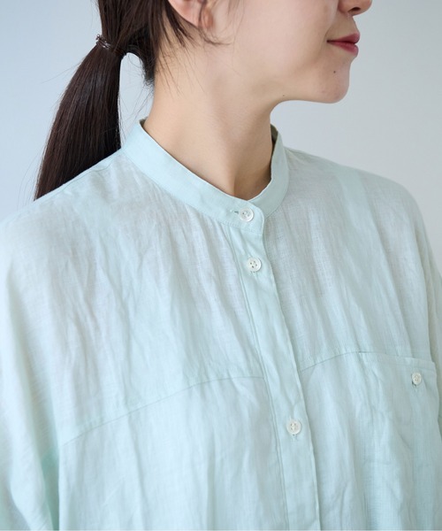 yuni(ユニ )の「●ウォッシュリネン ワンピース(シャツワンピース・レディース・グリーン/レッド/ブラック/ホワイト・FREE)」の10枚目の写真