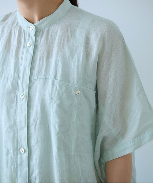 yuni(ユニ )の「●ウォッシュリネン ワンピース(シャツワンピース・レディース・グリーン/レッド/ブラック/ホワイト・FREE)」の11枚目の写真