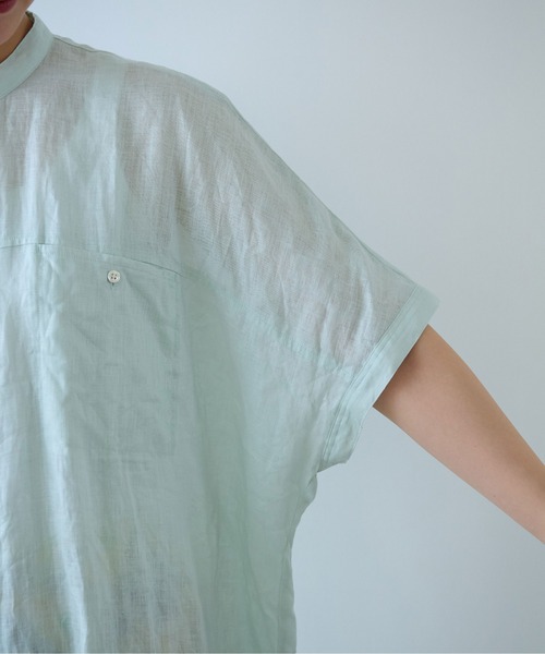 yuni(ユニ )の「●ウォッシュリネン ワンピース(シャツワンピース・レディース・グリーン/レッド/ブラック/ホワイト・FREE)」の9枚目の写真