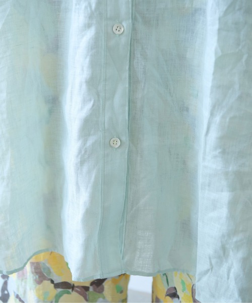 yuni(ユニ )の「●ウォッシュリネン ワンピース(シャツワンピース・レディース・グリーン/レッド/ブラック/ホワイト・FREE)」の7枚目の写真