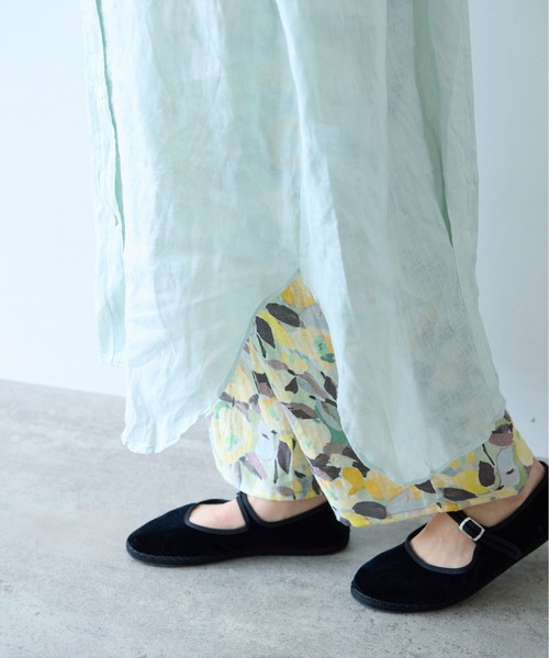 yuni(ユニ )の「●ウォッシュリネン ワンピース(シャツワンピース・レディース・グリーン/レッド/ブラック/ホワイト・FREE)」の6枚目の写真