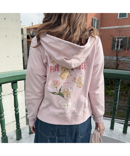 PINK HOUSE（ピンクハウス）の「チューリップうさぎプリントパーカー（パーカー・レディース・キナリ/ピンク/ライトグリーン/ブルー/ブラック・LARGE/MEDIUM）」の10枚目の写真