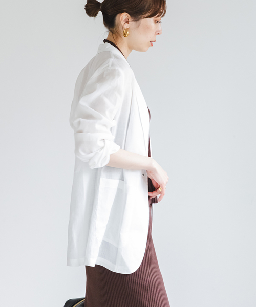 Noble（ノーブル）の「《追加》ラミーシアーライトジャケット（テーラードジャケット・レディース・チャコールグレー/サックスブルー/ブラック/ホワイト・36/38）」の21枚目の写真