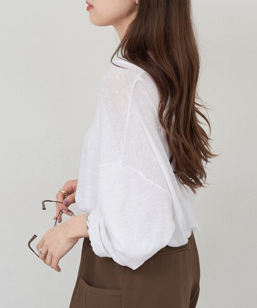 SHENERY(シーナリー)の「シアービッグロンTee(Tシャツ/カットソー・レディース・オフホワイト/ブラック/ライム・FREE)」の12枚目の写真