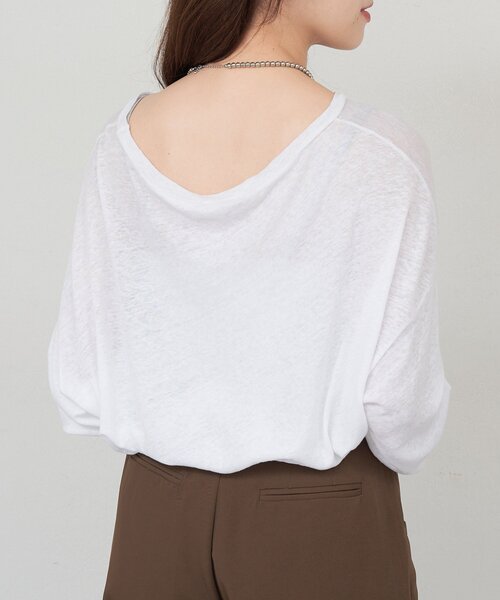 SHENERY(シーナリー)の「シアービッグロンTee(Tシャツ/カットソー・レディース・オフホワイト/ブラック/ライム・FREE)」の14枚目の写真