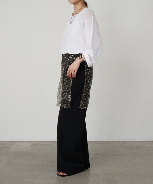 SHENERY(シーナリー)の「シアービッグロンTee(Tシャツ/カットソー・レディース・オフホワイト/ブラック/ライム・FREE)」の16枚目の写真