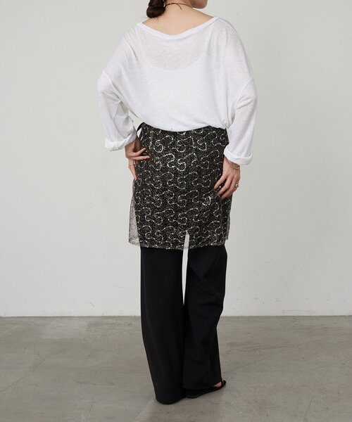 SHENERY(シーナリー)の「シアービッグロンTee(Tシャツ/カットソー・レディース・オフホワイト/ブラック/ライム・FREE)」の17枚目の写真