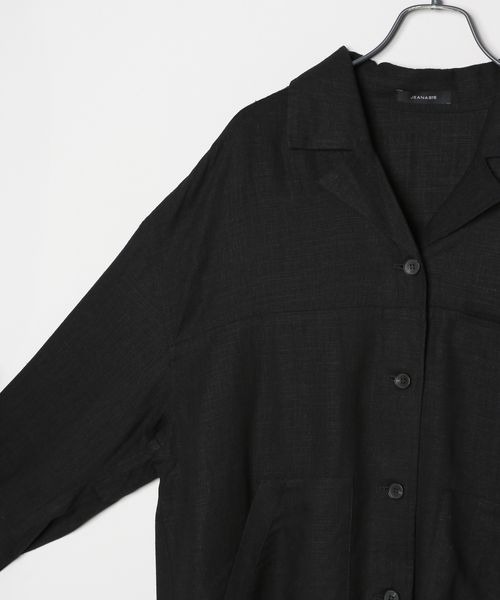 JEANASIS(ジーナシス)の「リネンCPOジャケット/411913(テーラードジャケット・レディース・ライトブルー/ブラック/ベージュ/ブラウン・FREE)」の7枚目の写真
