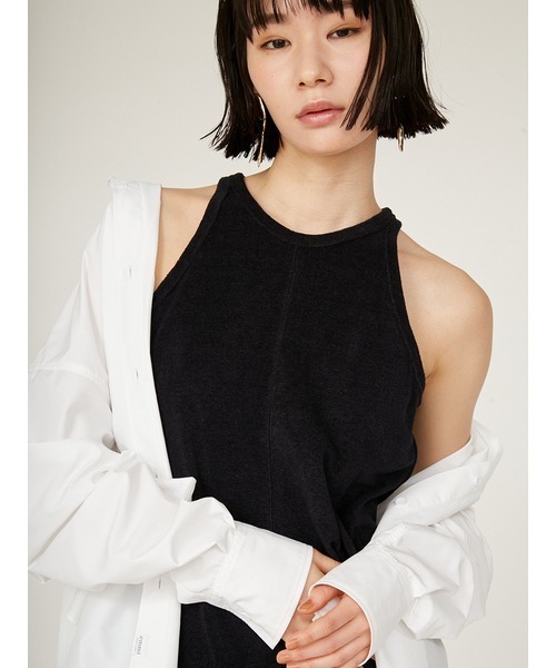 emmi（エミ）の「【限定カラー】【emmi×PlaX（TM）】パイルアメスリワンピース（ワンピース・レディース・ブルー/ブラック/ライトグレー/ブラウン・0/1）」の14枚目の写真