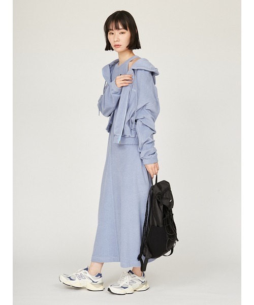 emmi（エミ）の「【限定カラー】【emmi×PlaX（TM）】パイルアメスリワンピース（ワンピース・レディース・ブルー/ブラック/ライトグレー/ブラウン・0/1）」の12枚目の写真