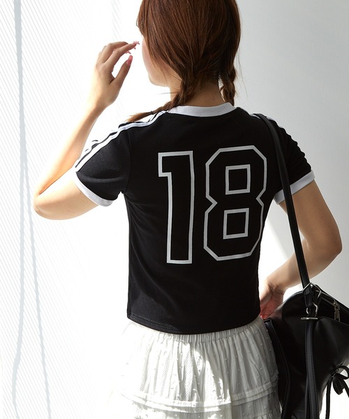 paravion(パラビオン)の「ラインスポーティTシャツ(Tシャツ/カットソー・レディース・ブラック/ホワイト・FREE)」の7枚目の写真