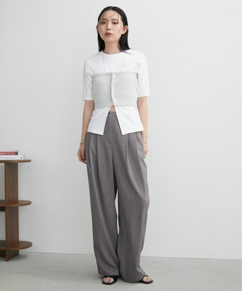 Aunt Marie's（アントマリーズ）の「コンパクトホックリブニットビスチェ（チューブトップ・レディース・ライトグリーン/ブラック/ブラウン/イエロー・FREE）」の19枚目の写真