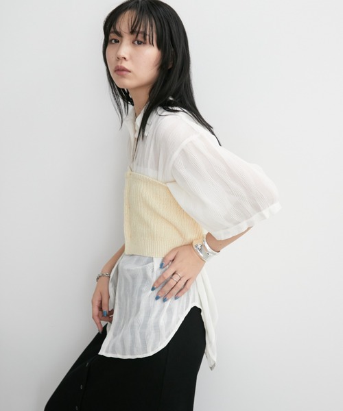 Aunt Marie's（アントマリーズ）の「コンパクトホックリブニットビスチェ（チューブトップ・レディース・ライトグリーン/ブラック/ブラウン/イエロー・FREE）」の17枚目の写真