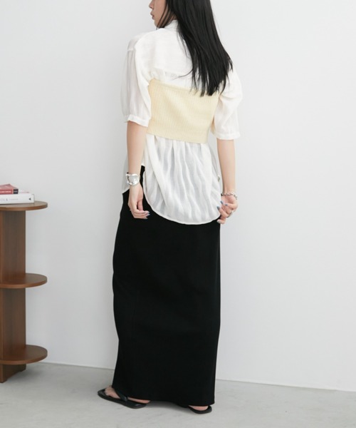 Aunt Marie's（アントマリーズ）の「コンパクトホックリブニットビスチェ（チューブトップ・レディース・ライトグリーン/ブラック/ブラウン/イエロー・FREE）」の14枚目の写真