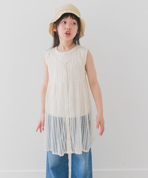 URBAN RESEARCH DOORS（アーバンリサーチドアーズ）の「『WEB/一部店舗限定サイズ』チュールチュニック(KIDS)（Tシャツ/カットソー・キッズ・アイボリー/ブラック・105/120/135/150）」の22枚目の写真