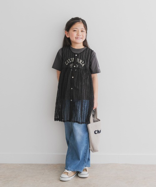 WEB/一部店舗限定サイズ』チュールチュニック(KIDS)（Tシャツ