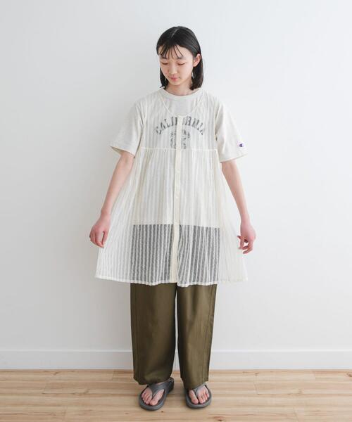URBAN RESEARCH DOORS（アーバンリサーチドアーズ）の「『WEB/一部店舗限定サイズ』チュールチュニック(KIDS)（Tシャツ/カットソー・キッズ・アイボリー/ブラック・105/120/135/150）」の16枚目の写真