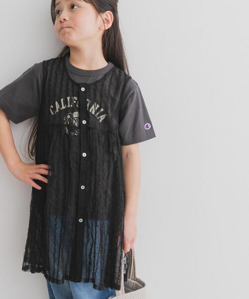 URBAN RESEARCH DOORS（アーバンリサーチドアーズ）の「『WEB/一部店舗限定サイズ』チュールチュニック(KIDS)（Tシャツ/カットソー・キッズ・アイボリー/ブラック・105/120/135/150）」の7枚目の写真