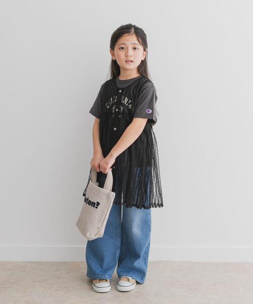 URBAN RESEARCH DOORS（アーバンリサーチドアーズ）の「『WEB/一部店舗限定サイズ』チュールチュニック(KIDS)（Tシャツ/カットソー・キッズ・アイボリー/ブラック・105/120/135/150）」の8枚目の写真