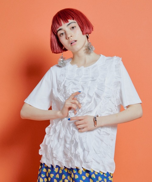 フリルTシャツ（Tシャツ/カットソー）｜manana suerte（マニャーナ
