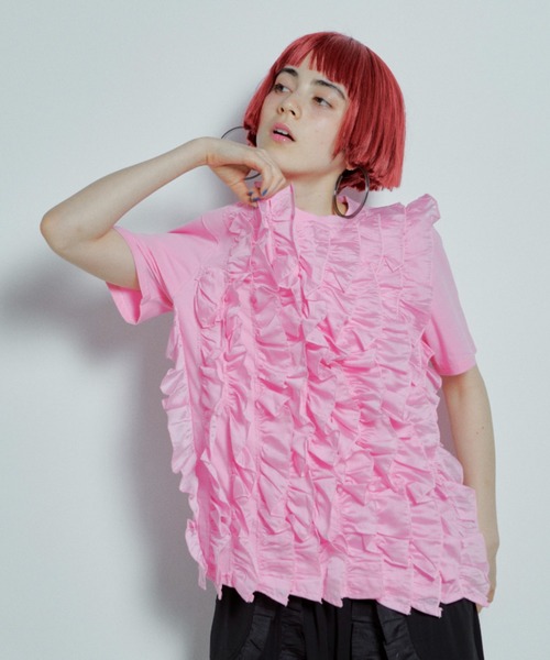 エンジェルフリルカットソー H.A.K tシャツ プレミアム天竺フリルカットソー レディース : ZOZOTOWN