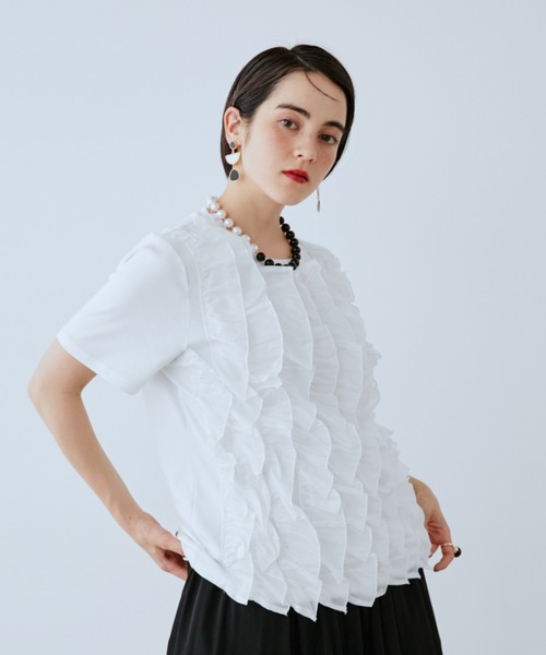 manana suerte(マニャーナスエルテ)の「フリルTシャツ(Tシャツ/カットソー・レディース・ホワイト/ピンク/ブラック・FREE)」の21枚目の写真