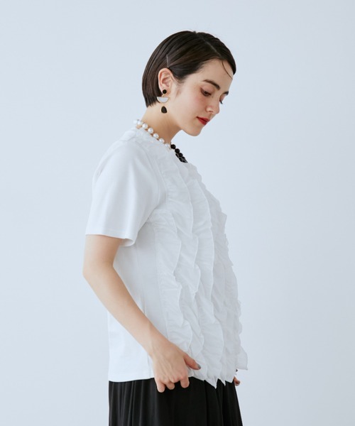 manana suerte(マニャーナスエルテ)の「フリルTシャツ(Tシャツ/カットソー・レディース・ホワイト/ピンク/ブラック・FREE)」の12枚目の写真
